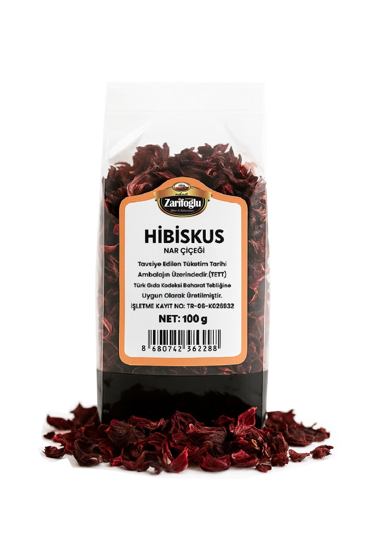 Hibisküs Nar Çiçeği Otu Bitkisi Şifalı Bitkiler Mekke Gülü Hibüsküs Hübüsküs 100 gr