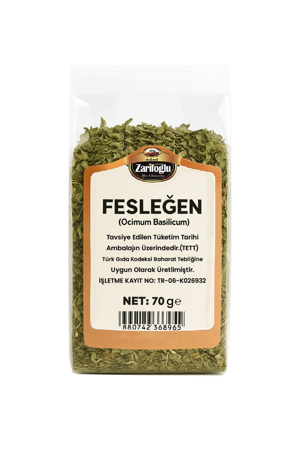 Fesleğen Yaprağı Otu Bitkisi Şifalı Bitkiler 70 gr - Toptan