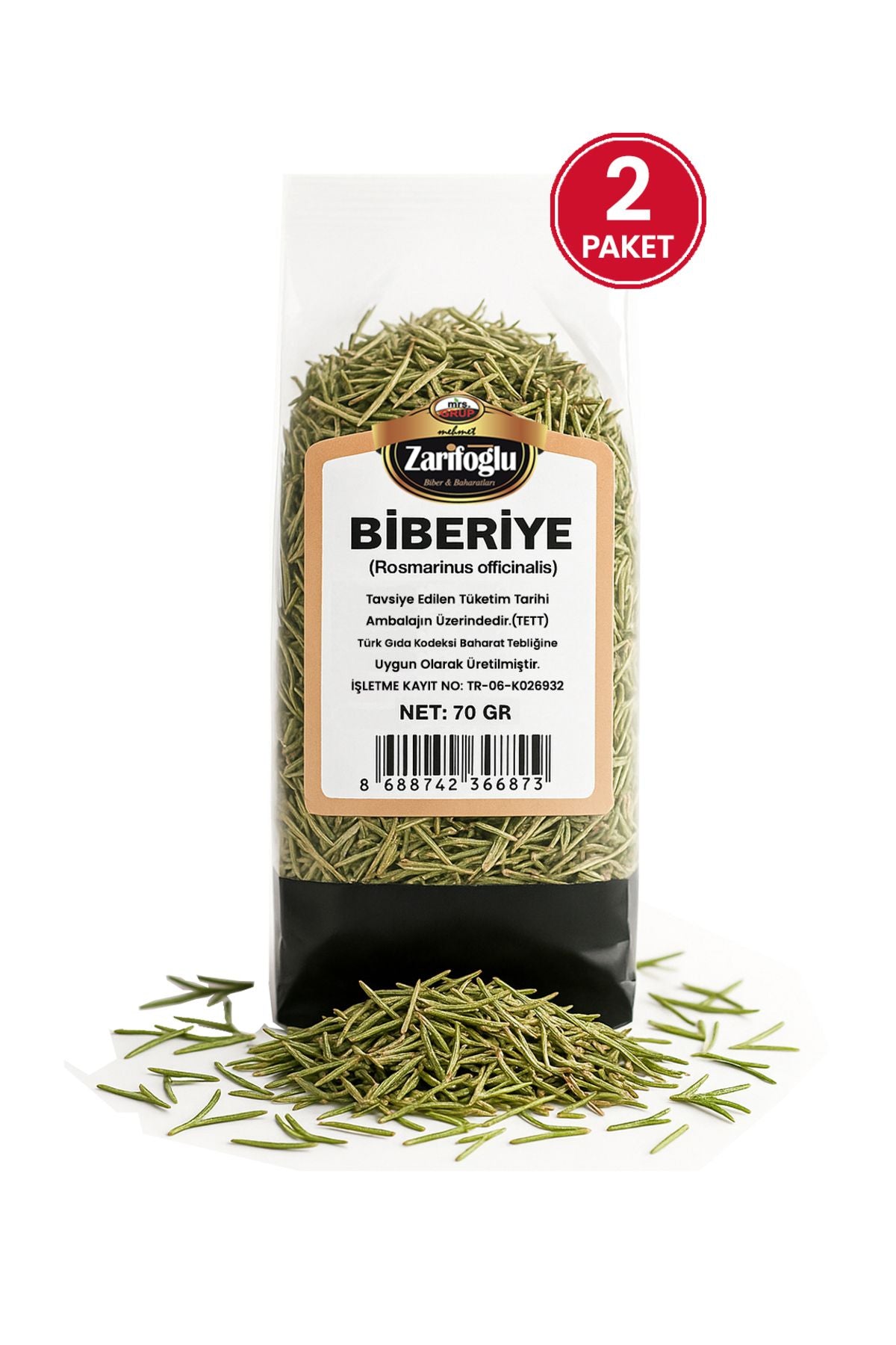 Biberiye Otu Bitkisi Şifalı Bitkiler 2 X 70 gr