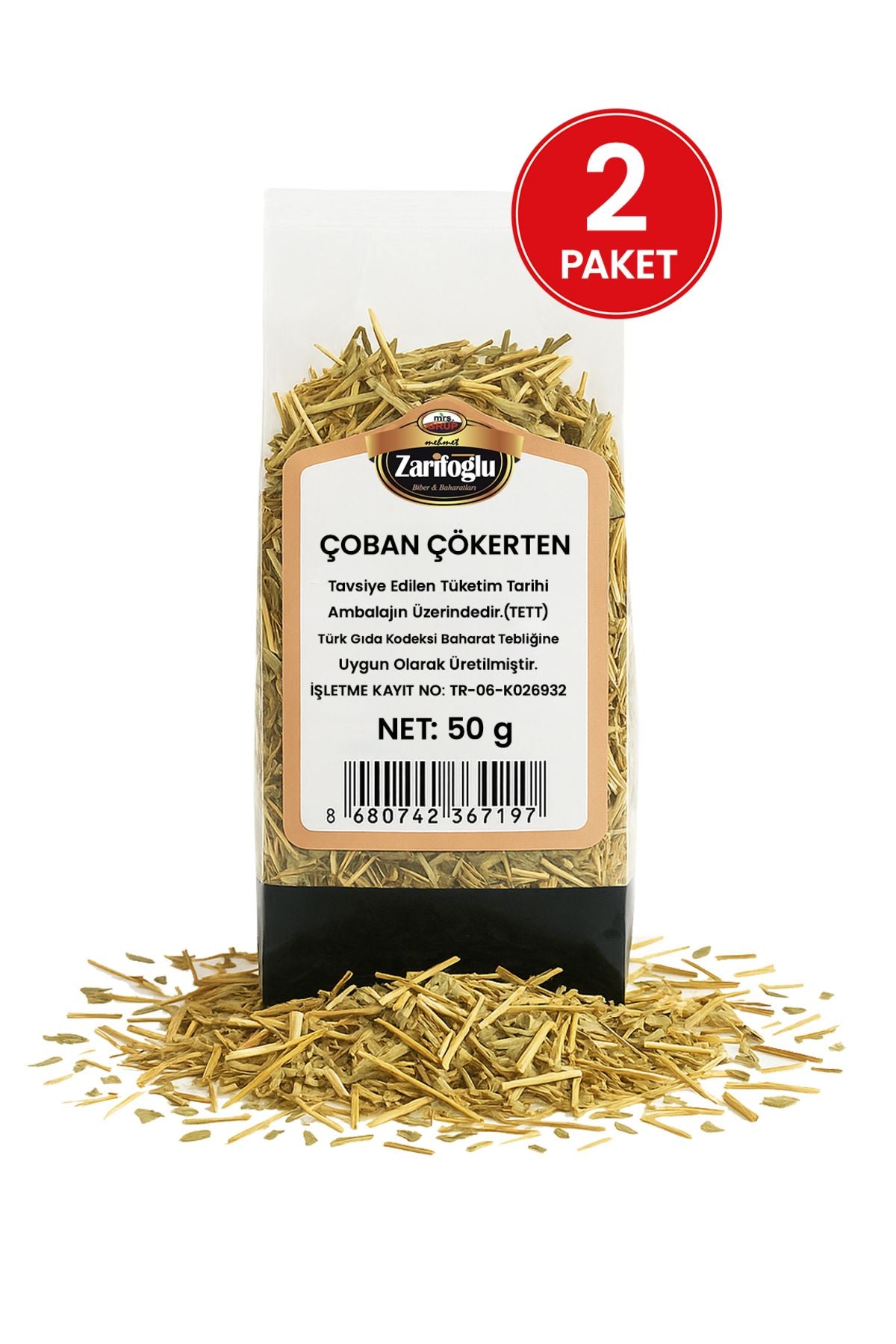 Çoban Çökerten Otu Bitkisi Şifalı Bitkiler 2 x 50 gr