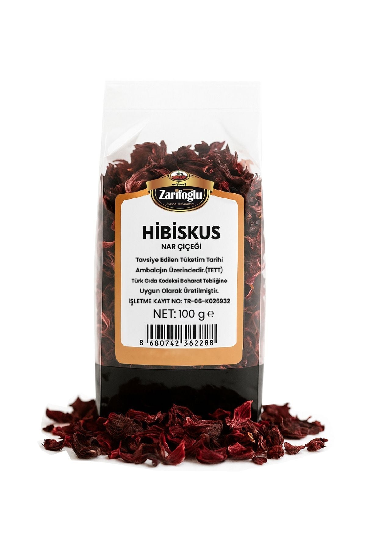 Hibisküs Nar Çiçeği Otu Bitkisi Şifalı Bitkiler Mekke Gülü Hibüsküs Hübüsküs 100 gr