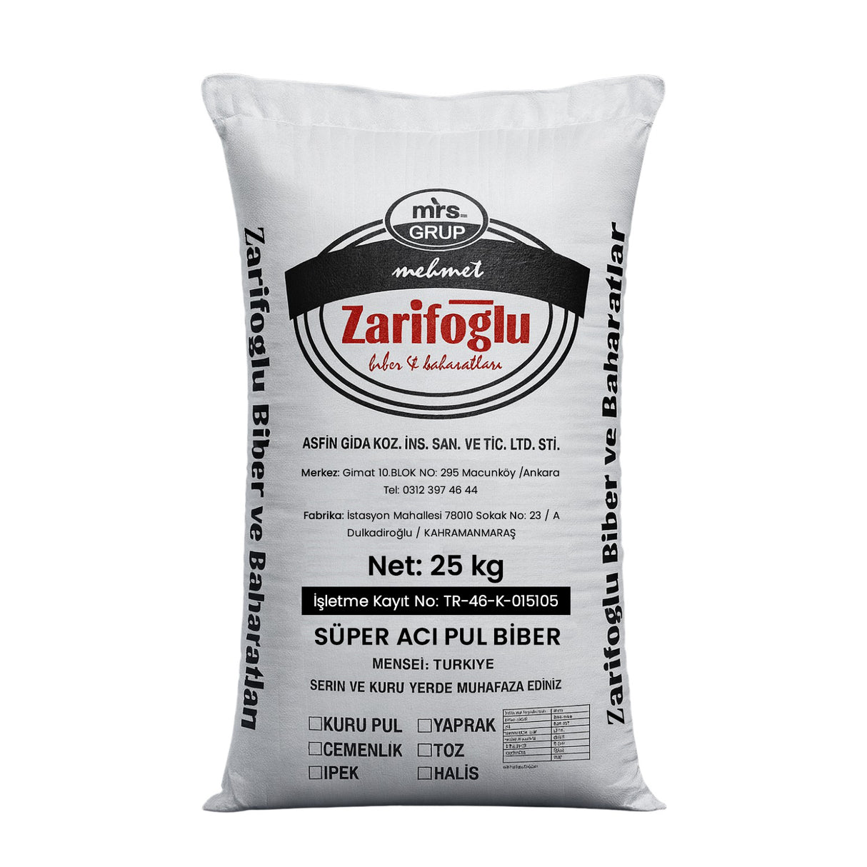 Süper Acı Pul Biber 25 kg